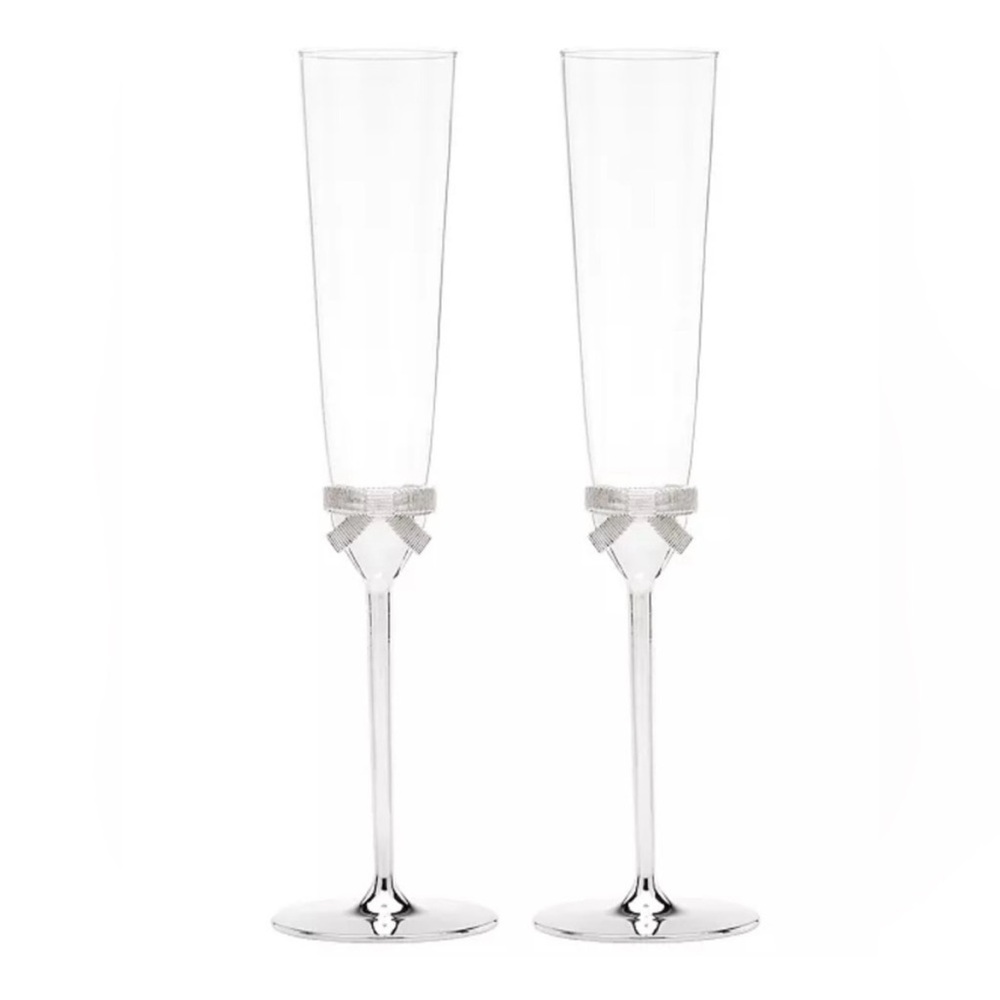 KATE SPADE for Lenox Champagne Flutes Pair “Grace Avenue” - Picture 2 of 10